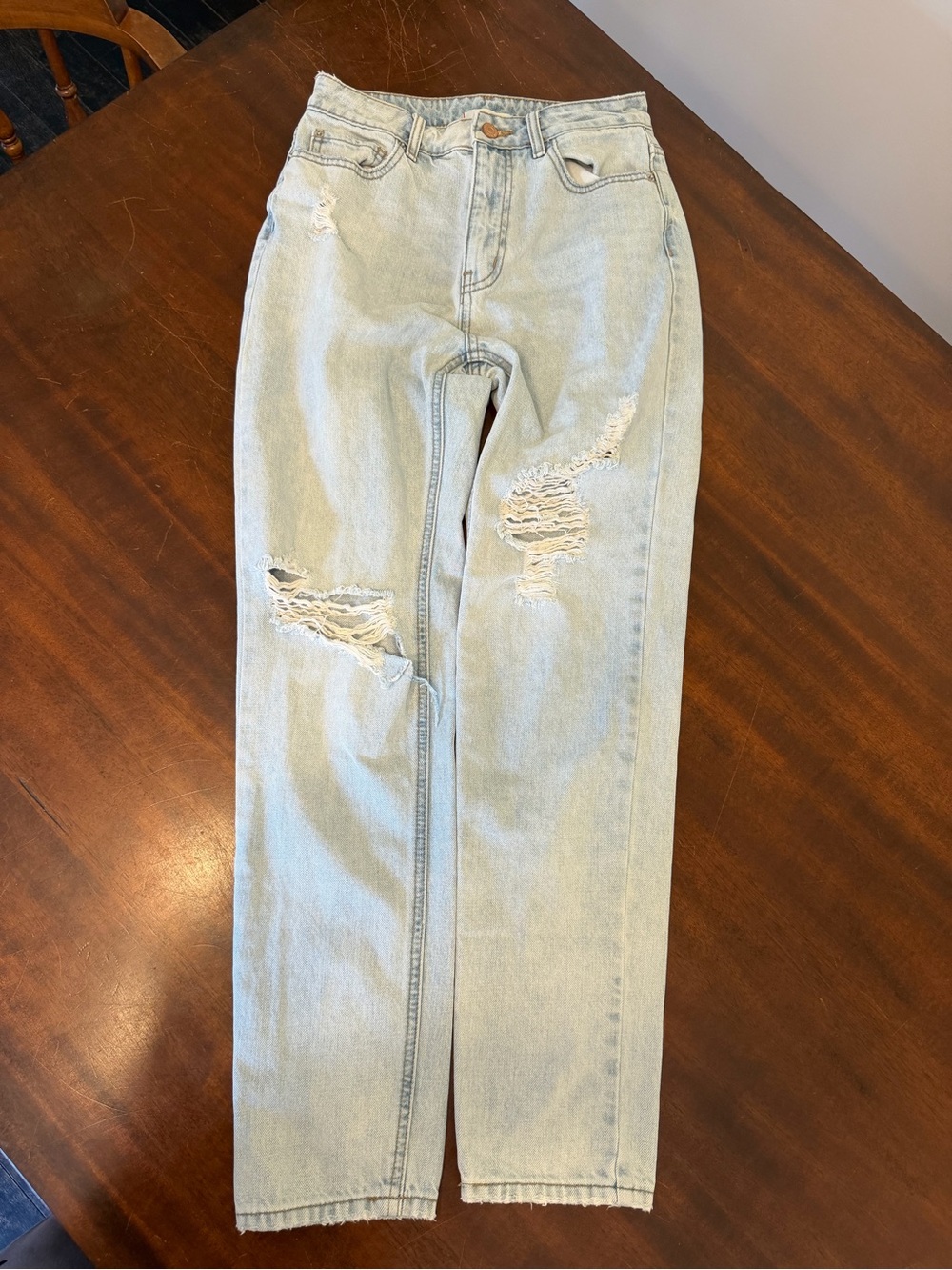 BDG Light Wash Distressed high rise mom Jeans